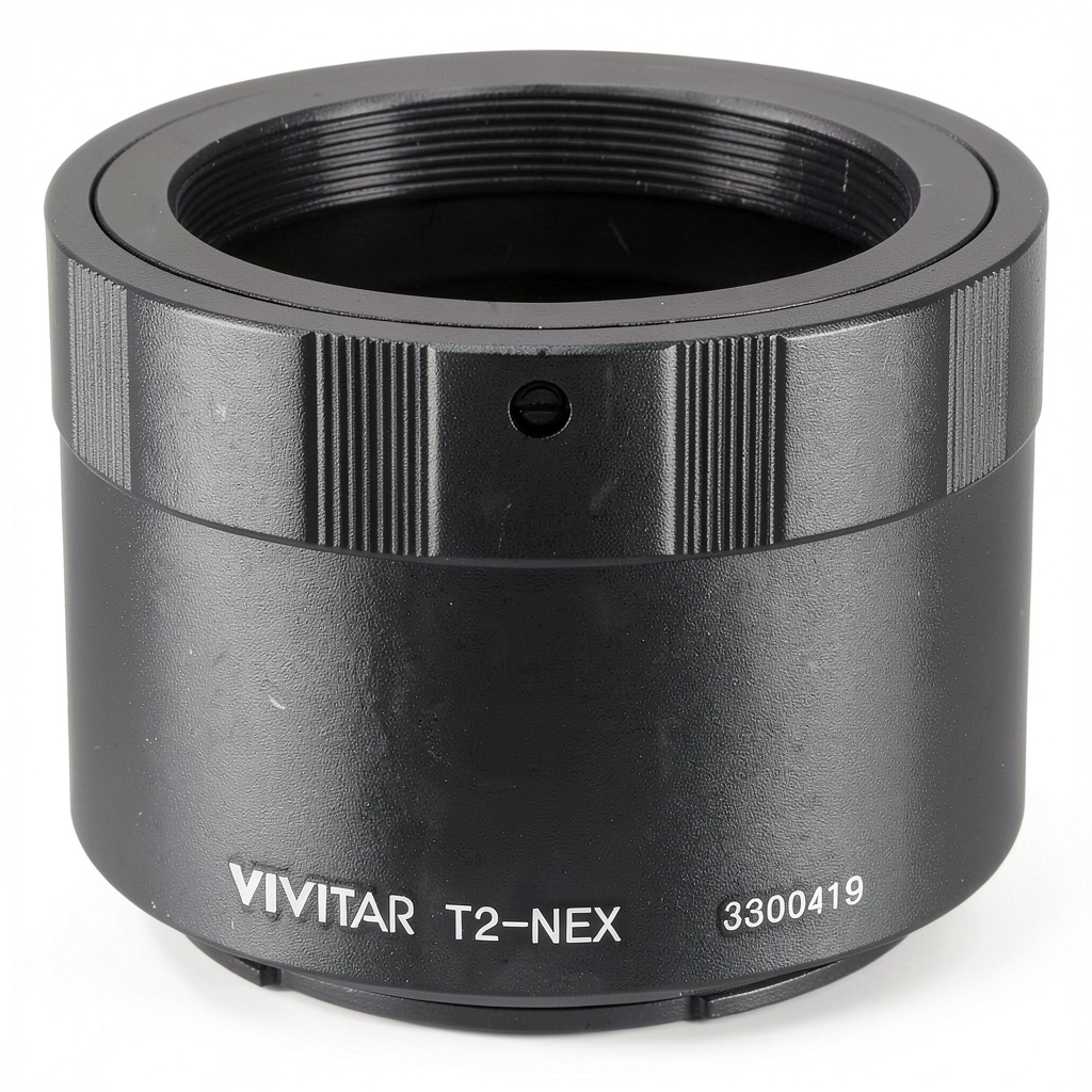 Vivitar T-Mount Adapter connected to a Canon EF-M camera and telescope
