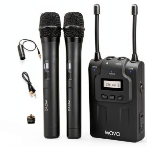 Movo Wireless Microphone Kit UHF 330ft Range Content-0
