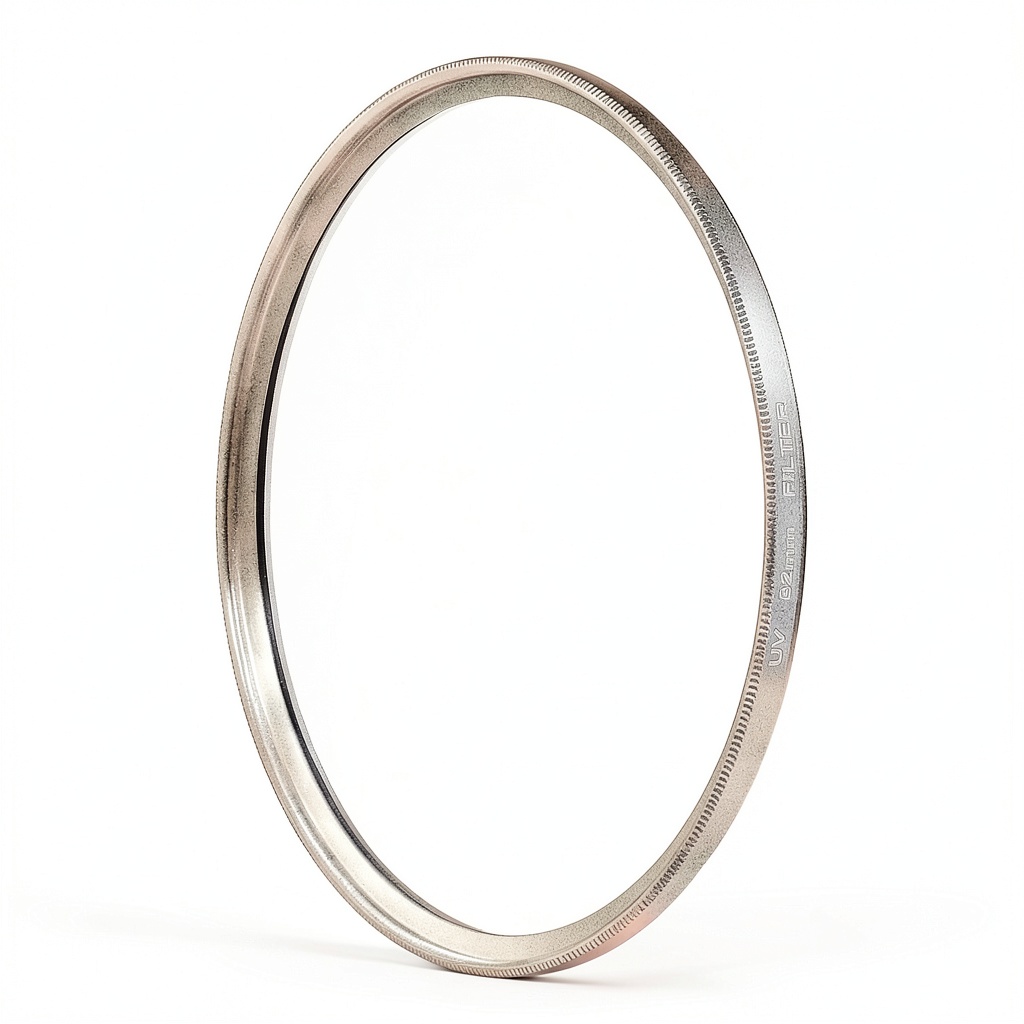 Ultra Slim 82mm MC Alum Silver filter displayed on a camera lens