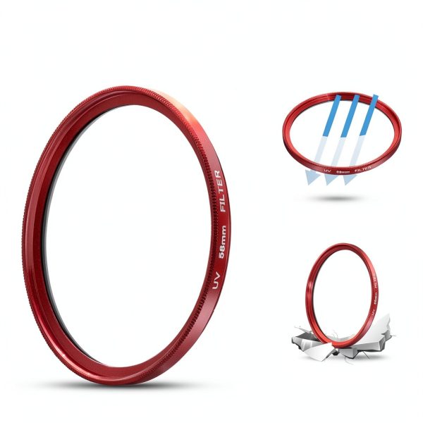 MC Alum Red 58mm Camera Filter Ultra Slim Aluminum Alloy-2