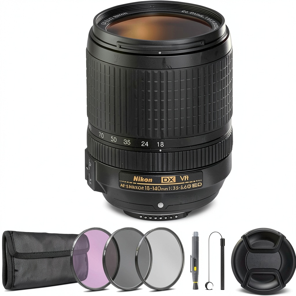 Nikon 18-140mm lens mounted on a Nikon DX camera in a travel setting