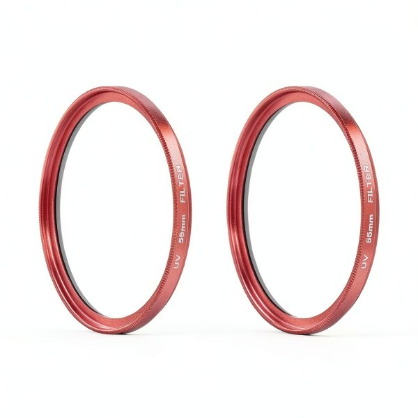 MC Alum Red 55mm Ultra Slim Camera Filter 2Pcs-0