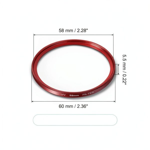 MC Alum Red 58mm Camera Filter Ultra Slim Aluminum Alloy-1