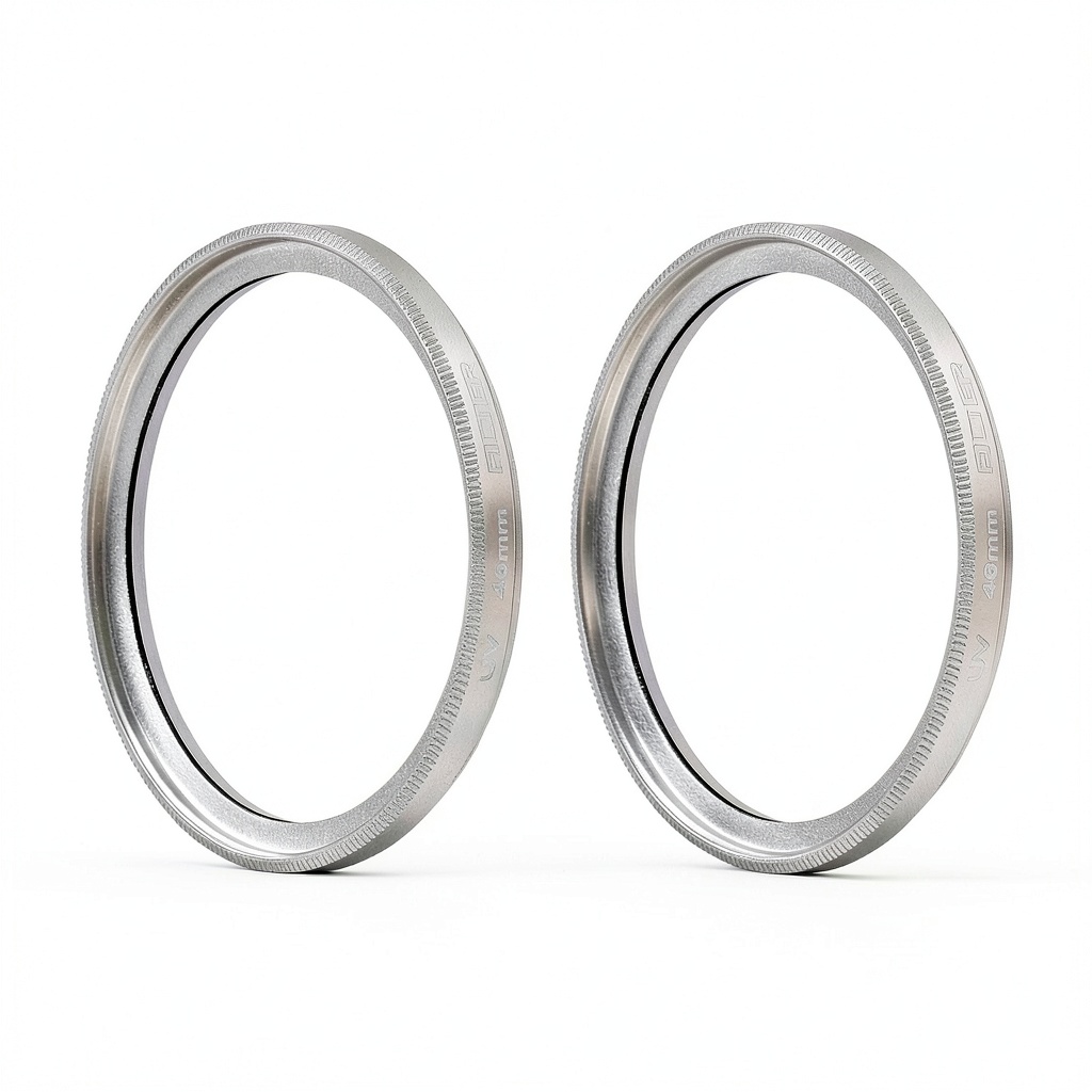 Pavo 46mm Ultra Slim Aluminum Camera Filter showing silver finish and dimensions