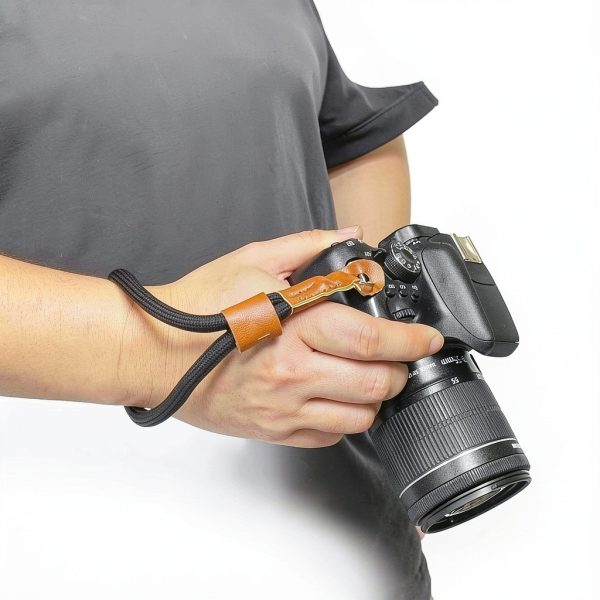 Pavo Camera Wrist Strap Fiber Black Brown Dark Green-3