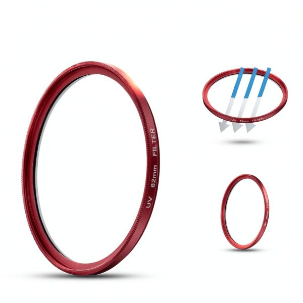 Pavo 62mm MC Aluminum Red Camera Filter DSLR Photography-2