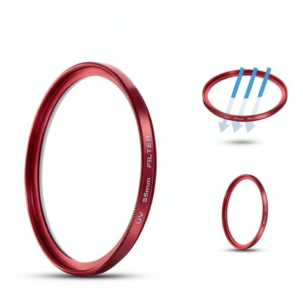 MC Alum Red 55mm Ultra Slim Camera Filter 2Pcs-2
