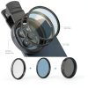 Neewer 58mm Camera Lens Filter Kit CPL ND32 Star Phone Clip-6