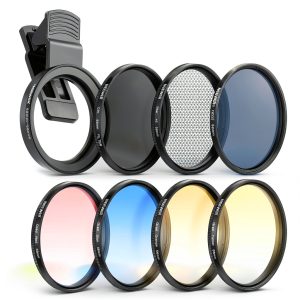 Neewer 58mm Camera Lens Filter Kit CPL ND32 Star Phone Clip-0